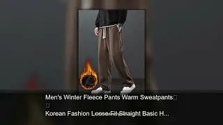 Men's Winter Fleece Pants Warm Sweatpants Korean Fashion Loose Fit Straight Basic Home Sport Pa