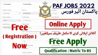 How To Apply PAF Jobs 2022 - PAF jobs 2021|Latest Jobs In Pakistan Air Force 2021