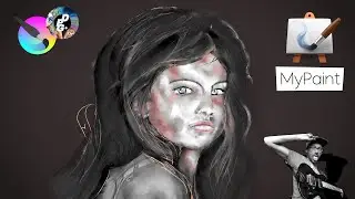 MyPaint | A Quick Portrait Sketch | Digital Painting | Krita Alternatives: MyPaint Open-Source