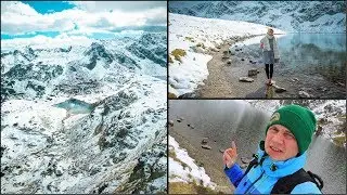 Seven lakes on top of snowy Rila mountains