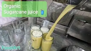 Refreshing organic Sugarcane juice🥤| Amazing Summer Juice. 02 #sugarcane #juice #streetfood #organic