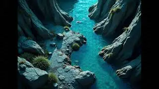 DnD compatible animated map _ Cliffside Serenity Above Calm Waters _ hex grid _ ambience for VTT