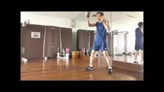 Urban Combatives solo pad training using a slam bag