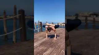 Handstand with two legs behind the head #contortion #yoga #stretching