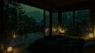 Special Rain Sounds in a Dark Bedroom (No Ads) | Dark Screen for Deep Sleep & Relaxation