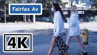 4K Fairfax Shopping District - Los Angeles, California Daytime Walking Tour - Dec 2020