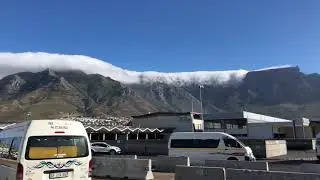 Table Mountain Table Cloth - Clouds Pouring Down Over Table Mountain - View From Cape Town