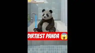 DIRTIEST Panda Cleaning 😱 Deep Wash ASMR (So Relaxing!) #animation #asmrshorts #oddlysatisfying