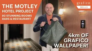 The Motley Hotel - 4km of Grafico wallpaper in 80 rooms, bar and restaurants!