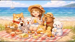 Cozy LoFi Picnic with Cute Animals 🐾☀️🌊🌸 1 Hour Chill Mix