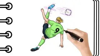 Como Dibujar a ERLING HAALAND GOL de CHILENA paso a paso FACIL | Mapi Art TV.