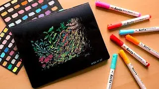 Рисую на чёрной бумаге &mdash; акриловыми маркерами рисую лесную подстилку. А ещё я много разговариваю.