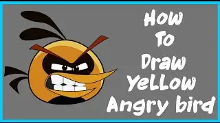 How to draw Angry Yellow bird from angry birds