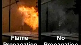 Effect of Irregular Dust Cloud Formation on Flame Propagation - Slow Motion video