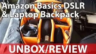 AmazonBasics DSLR and Laptop Backpack - Orange interior - UNBOX / REVIEW