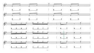 Video score《Dance Music of Tatar》E key+G key Dizi solo music动态乐谱《塔塔尔族舞曲》第一段 E调+G调演示 @Dan Tang