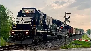 NS Local Freight Train with SD40E Leader at Eire St in Lancaster, NY 7-22-20