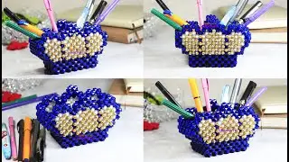 নতুন ডিজাইনের পুতির কলমদানি/ crown pen holder( part-1)/ beaded crown pen holder/ Unique design