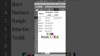 SUM from a single cell #exceltutorial #excel #exceltips #exceltricks