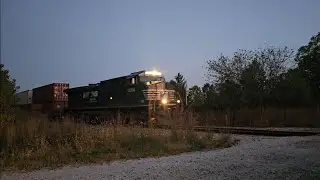 NS 4664 EB intermodal on jointed rail Valparaiso IN 10-4-25