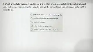 2. Which of the following is not an element of a profile? reveal accomplishments in chronological or