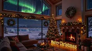 Christmas Fireplace 🔥 4K Ambient TV Art – 1 Hour Instrumental Christmas Music