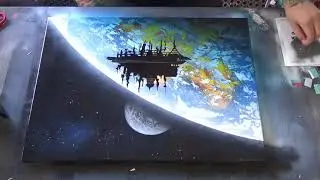WATCHING EARTH - Spray Paint Art by Markus Fussell