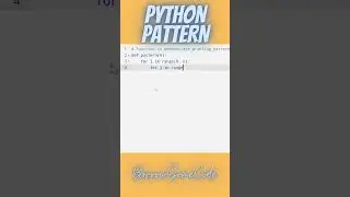 Pattern Print in Python #0 | Half Triangle Print | #viralshorts #shortvideo #shorts #python #share