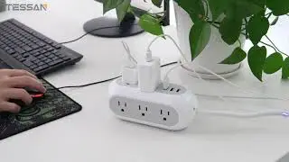 TESSAN USB Surge Protector with 3 Sided Design