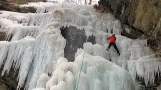 Ice Climbing - Campbell Falls (AKA Coxton Falls or Falling Springs) Pittston, PA - February 7, 2021
