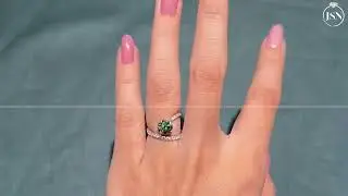 1.25 Carats Green Round Cut Conflict Free Diamond Ring / Colored Lab Diamond Engagement Ring
