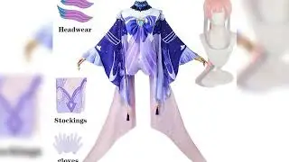 A must-have product!&nbsp;Sangonomiya Kokomi Cosplay Costume Pearl of Wisdom Kokomi Outfit Dress Wig Fu