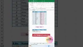 FILTER Function in Excel | Filter Data with Formula | Advanced Excel Trick #shorts