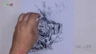 Abstract Train Drawing Course Using Charcoal - Mastering Texture and Contrast | SSM Art