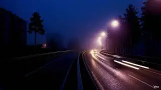 Deep Sleep Music: Foggy Highway Night Drive with soothing sounds (1 Hour)