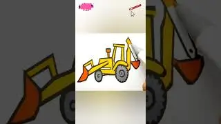 JCB Machine (bulldozer) Coloring Drawing #shorts #ashortaday