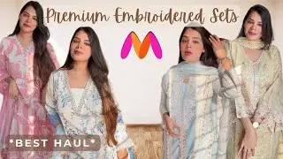 Embroidered Kurta Sets 💯 *Myntra #premiumcollections #haulvideo #myntrafinds 