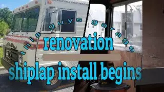 shiplap installation classic motorhome camper van restoration project adventure rv  this guys garage
