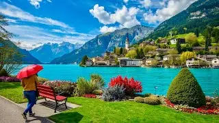 Lugano Switzerland🇨🇭Walking In Most Charming City_Lake Lugano