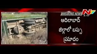 RTC Bus  Mishap in Adilabad District