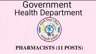 Government pharmacist vacancy at Health Department Pharmacy job Government job 2021, D.pharma job