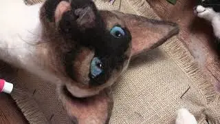 How To Needle Felt Cats Part Three:  The Face