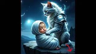 Celestial Guardian Cat Protects Baby of Light | Epic Fantasy #Shorts#FantasyShorts #4KUHD #AIShorts