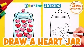 How to Draw a Heart in a Jar 💖🫙 | 5 Min Drawing for Kids
