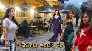 Shiraz Rain Walk: Chamran Blvd & Azadi Park | Relaxing Autumn Sounds (No Talking)