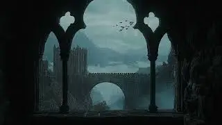 4K Rainy Mountain Castle Window &ndash; Gentle Thunderstorm Sounds &ndash; Relaxing Ambience for Study & Focus