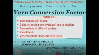 Yarn Count Conversion Factors | How to calculate count factor | 30+ Yarn Count System with Units.