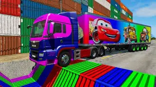 Trucks Cars vs Massive Speed Bumps vs Giant Bulge BeamNG Drive