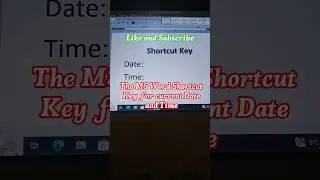 The MS Word Shortcut key for current date and time #shortsfeed   #shortcutkeys  #shortvideo