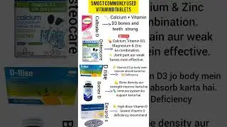 Top 5 Vitamin D Tablets ☀️ | Strong Bones & Immunity | Caltrate D Osteocare, D-Rise#ytshorts